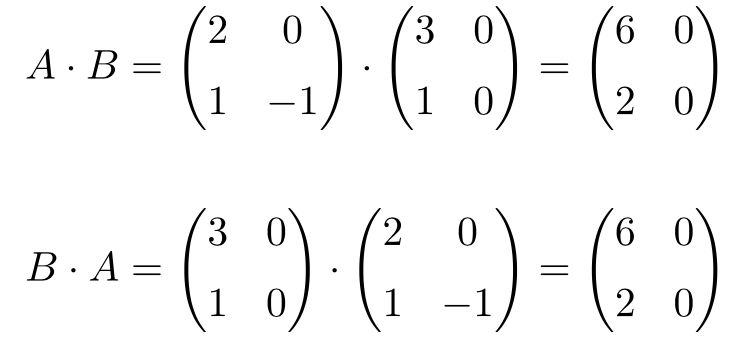 example of two 2x2 commuting matrices