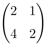 example of 2x2 dimension singular matrix