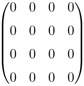 example of 4x4 null or zero matrix