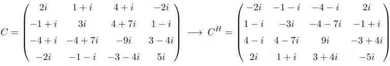 Skew hermitian or antihermitian matrix definition examples properties