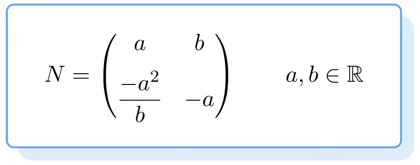 formula of the nilpotent matrix