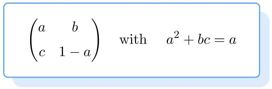 formula of the idempotent matrix