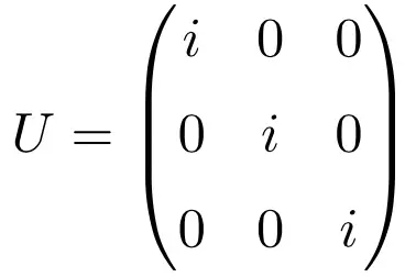 3x3 dimension unitary matrix example