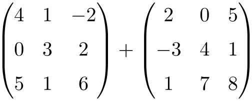 3x3 matrix addition example