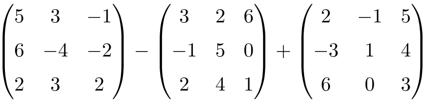 adding and subtracting 3x3 matrices example