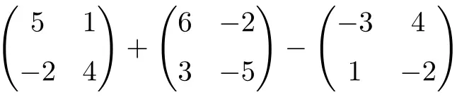 additions and subtractions of 2x2 matrices