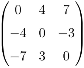 antisymmetric square matrix