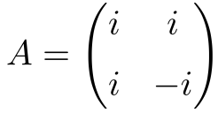example of a 2x2 complex normal matrix