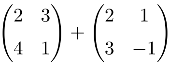 example of a 2x2 matrix addition