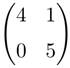 example of a 2x2 upper triangular matrix