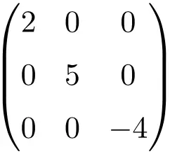 example of a 3x3 dimension diagonal matrix