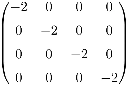 example of a 4x4 dimension scalar matrix
