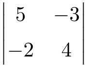 how to evaluate the determinant of a 2x2 matrix