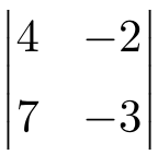 how to get the determinant of a 2x2 matrix