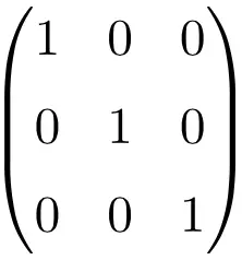 identity or unit matrix of order 3