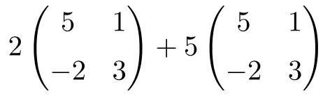 scalar multiplication of matrices and addition