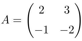 example of a 2x2 dimension involutory matrix