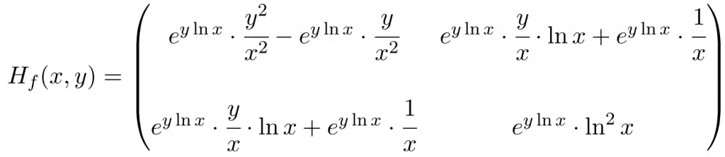 hessian matrix solved exercise