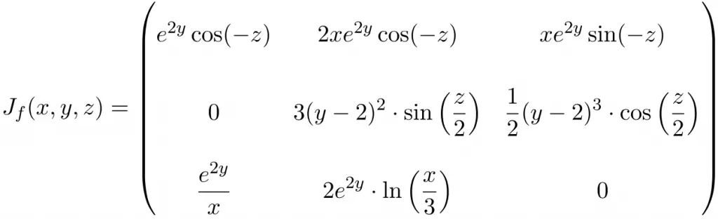 jacobian matrix example problems