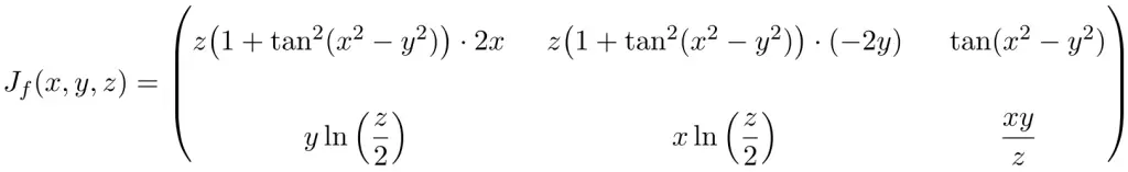 solved exercise jacobian matrix