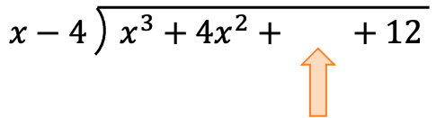 division of polynomials blank space