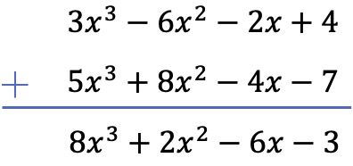 subtracting polynomials example