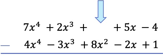 subtracting polynomials step by step