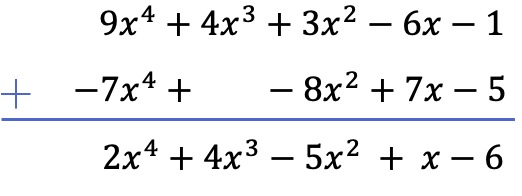 what is the subtraction of polynomials